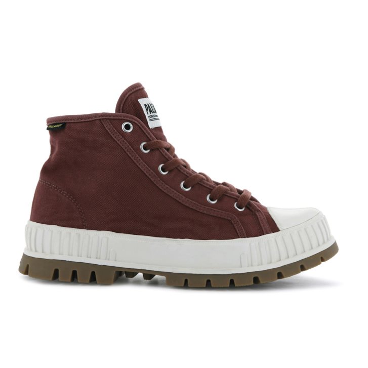 Palladium Pallashock Mid OG High Tops Sneakers Dames Bordeaux | NL 46NPBHR